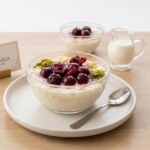 PAAP001 Chefhola Pastries Almond Pudding Cherry Pudding table