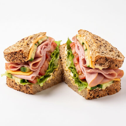 BAK SAN 11 Chefhola Bakery Sandwiches Turkey Ham Sandwich Perspective